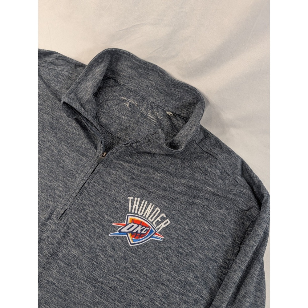 Antigua Oklahoma City Thunder  Mens‎  Gray Quarter Zip Athletic Performance 3XL